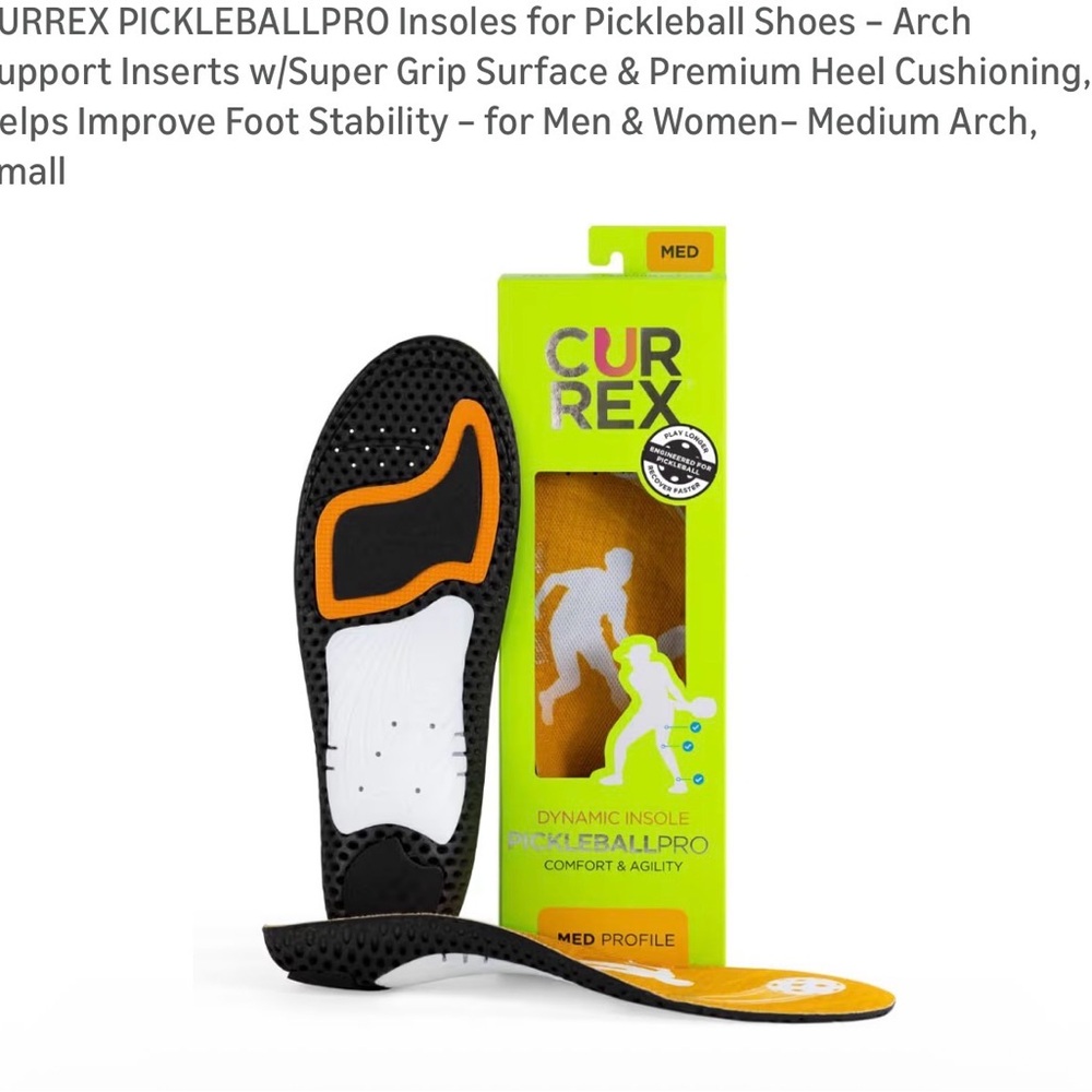 PickleballPro Dynamic Insoles for Women — Black & Orange